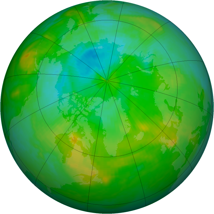 Arctic ozone map for 09 August 1979